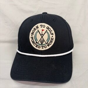 KBETHOS Golf Snapback Hat Mens OSFM Black Born To Golf Rope Cap